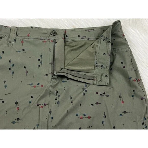 Eddie Bauer Green Skort Size 14 Pockets Stretchy Arrow Print‎ Tennis Golf Casual - Picture 3 of 13